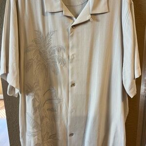 Tommy Bahama Cream Shirt with Subtle Palm Design